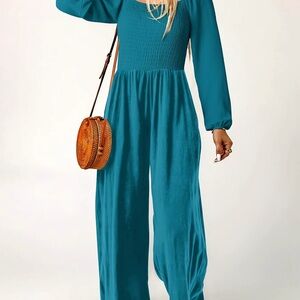 LOT of Jumpsuits NWOT- Teal, Coral Pink, and Silent Storm Small